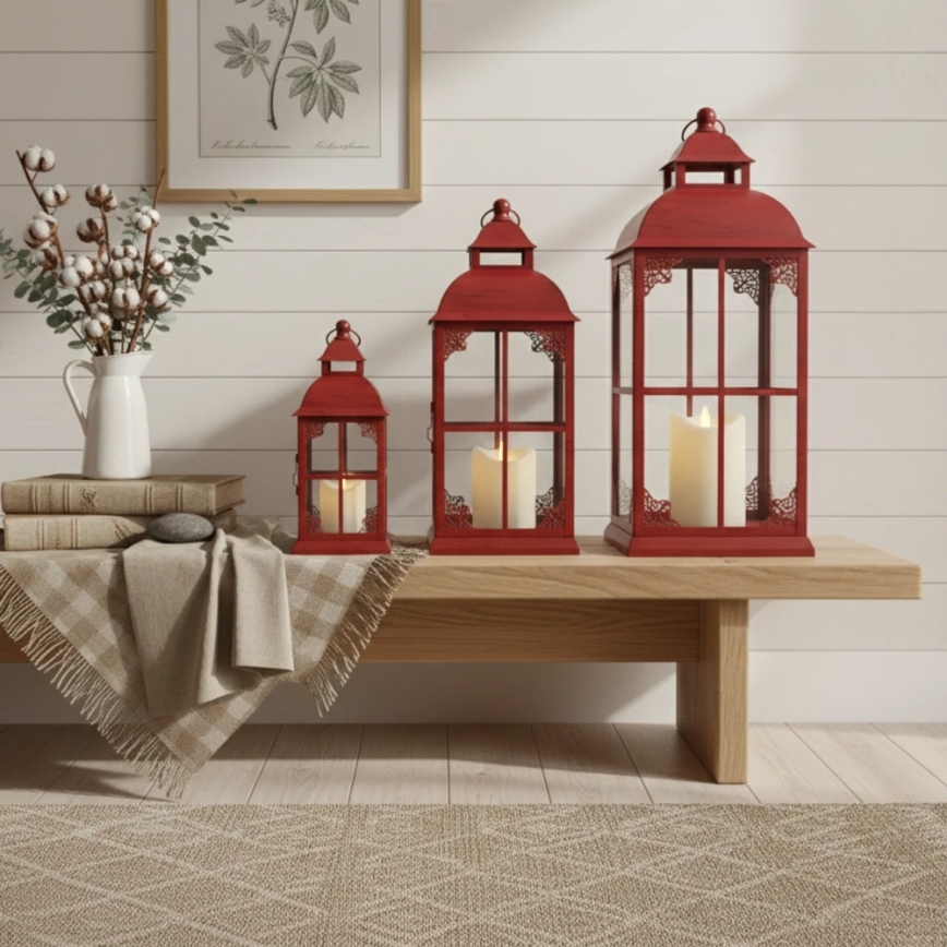 Decoratieve lantaarn REDY 56 cm rood