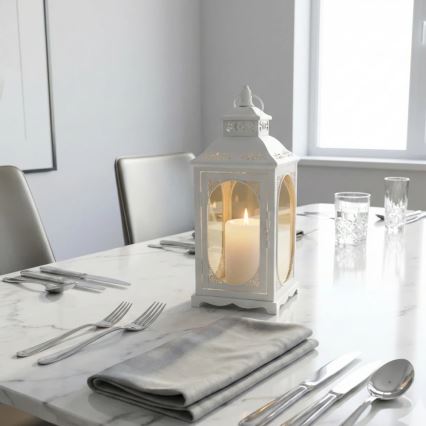 Decoratieve lantaarn ROSEHILL 27,5 cm, wit