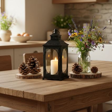 Decoratieve lantaarn ROSEHILL 27,5 cm zwart