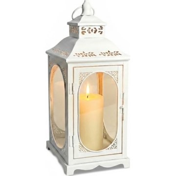 Decoratieve lantaarn ROSEHILL 40 cm wit