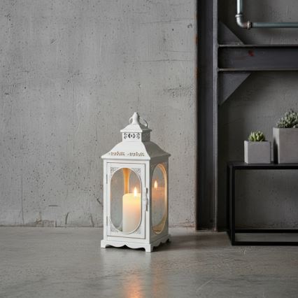 Decoratieve lantaarn ROSEHILL 40 cm wit