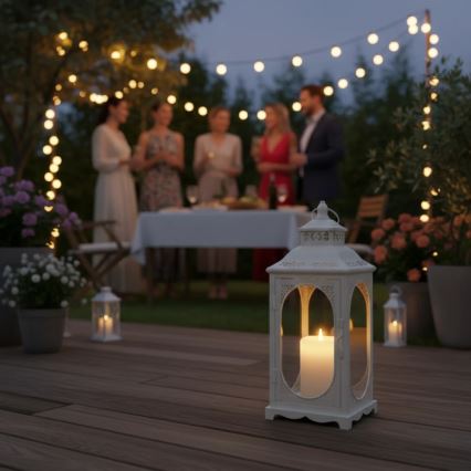 Decoratieve lantaarn ROSEHILL 40 cm wit