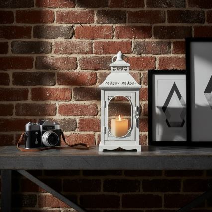 Decoratieve lantaarn ROSEHILL 40 cm wit