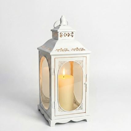 Decoratieve lantaarn ROSEHILL 40 cm wit