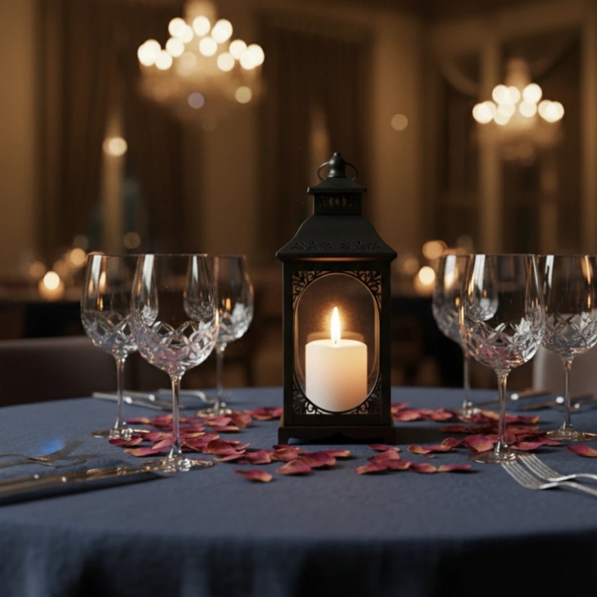 Decoratieve lantaarn ROSEHILL, 40 cm, zwart