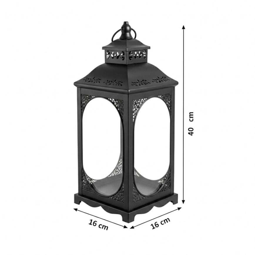 Decoratieve lantaarn ROSEHILL, 40 cm, zwart