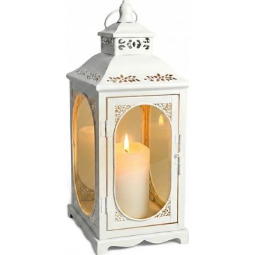 Decoratieve lantaarn ROSEHILL 54,5 cm wit