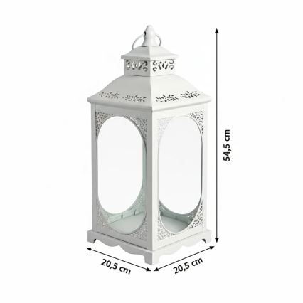 Decoratieve lantaarn ROSEHILL 54,5 cm wit