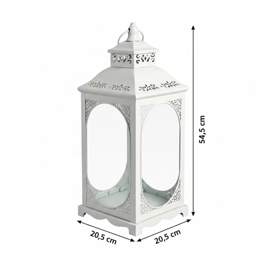 Decoratieve lantaarn ROSEHILL 54,5 cm wit