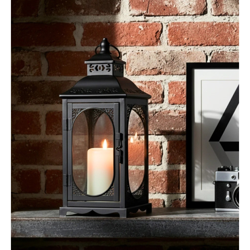 Decoratieve lantaarn ROSEHILL 54,5 cm zwart