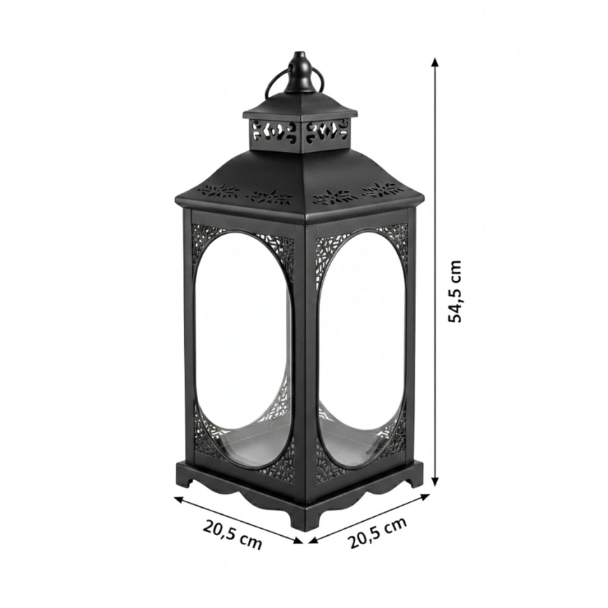 Decoratieve lantaarn ROSEHILL 54,5 cm zwart