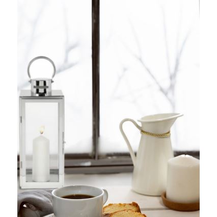 Decoratieve lantaarn TOWER 29 cm glanzend chroom