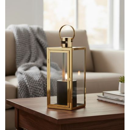 Decoratieve lantaarn TOWER 29 cm goud