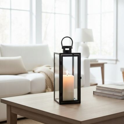 Decoratieve lantaarn TOWER 29 cm zwart