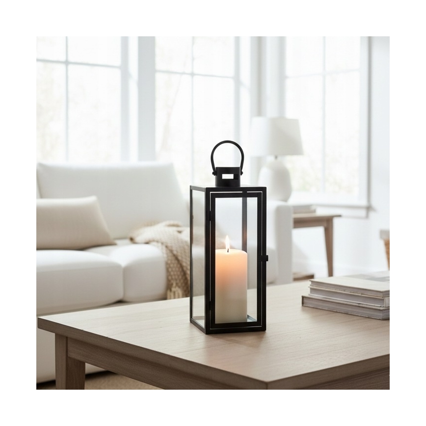 Decoratieve lantaarn TOWER 29 cm zwart