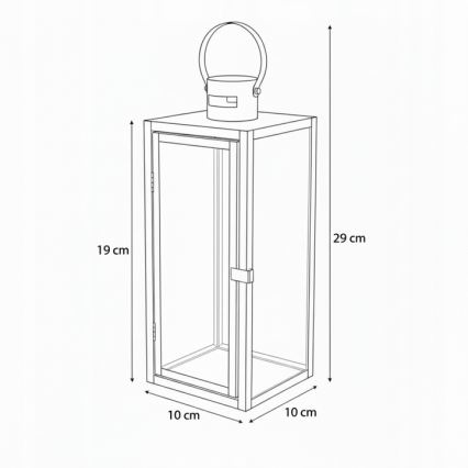 Decoratieve lantaarn TOWER 29 cm zwart