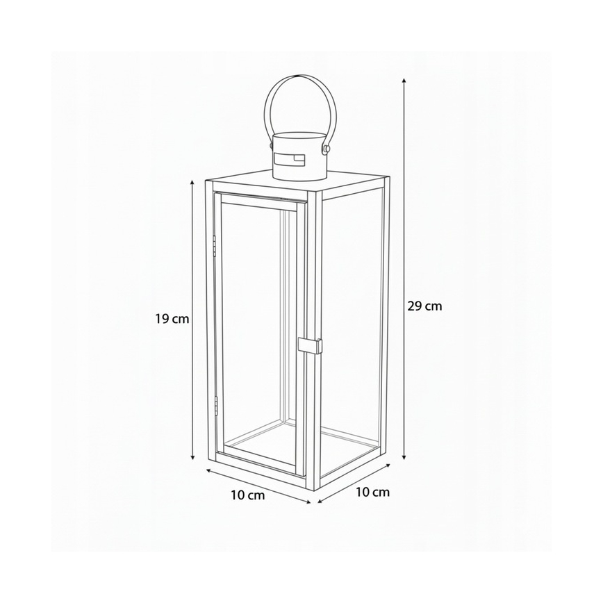 Decoratieve lantaarn TOWER 29 cm zwart