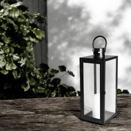 Decoratieve lantaarn TOWER 38 cm zwart