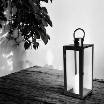 Decoratieve lantaarn TOWER 38 cm zwart