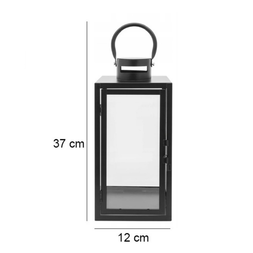 Decoratieve lantaarn TOWER 38 cm zwart