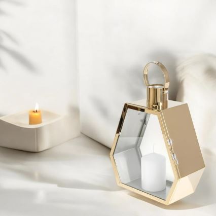 Decoratieve lantaarn TOWER 43 cm goud