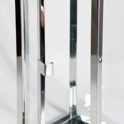 Decoratieve lantaarn TOWER 49 cm glanzend chroom