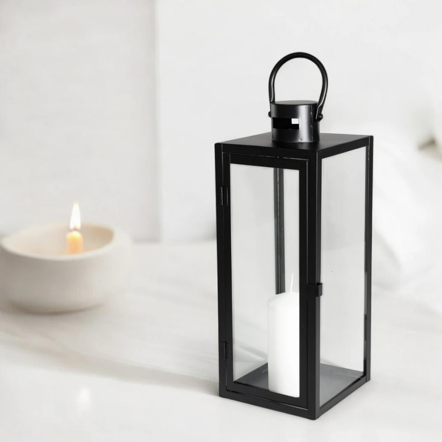 Decoratieve lantaarn TOWER 49 cm zwart
