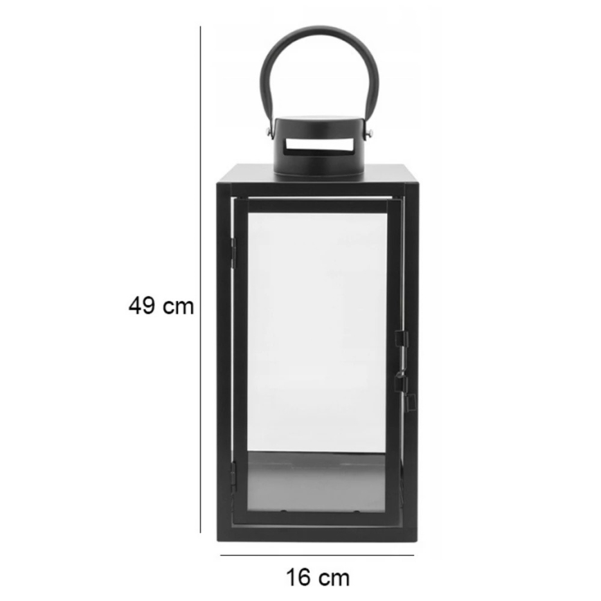 Decoratieve lantaarn TOWER 49 cm zwart
