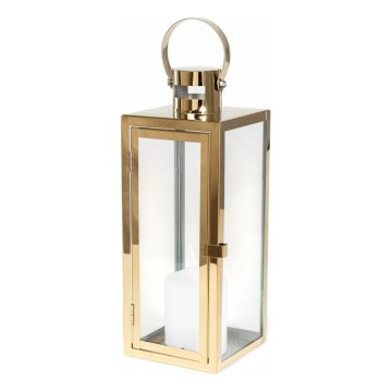 Decoratieve lantaarn TOWER 63 cm goudkleurig