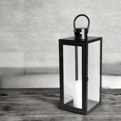 Decoratieve lantaarn TOWER 63 cm zwart