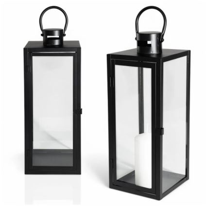 Decoratieve lantaarn TOWER 63 cm zwart