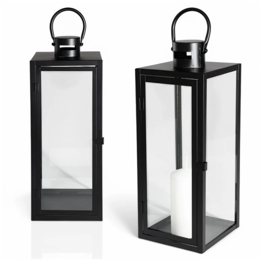 Decoratieve lantaarn TOWER 63 cm zwart