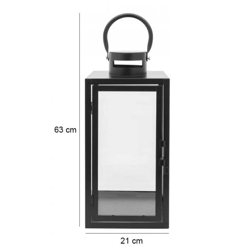 Decoratieve lantaarn TOWER 63 cm zwart