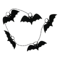Decoratieve LED ketting HALLOWEEN 10xLED/2xAA/warm wit 1,3m vleermuizen