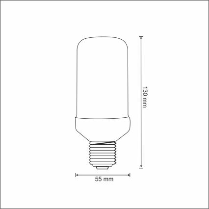 Decoratieve LED lamp FLAME T60 E27/3W/230V 1400K