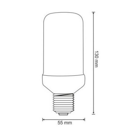 Decoratieve LED Lamp FLAME T60 E27/3W/230V