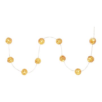 Decoratieve LED-lichtsnoer 10xLED/2xAA warm wit