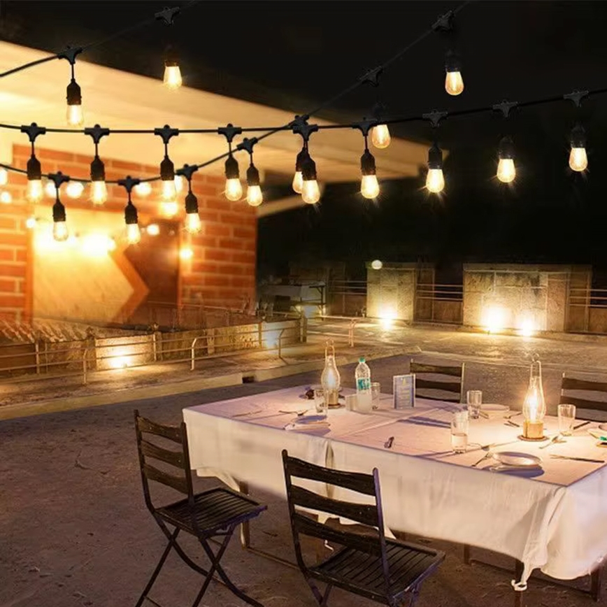 Decoratieve LED Lichtsnoer voor buiten 10xE27/1W/230V 10 m IP65 zwart