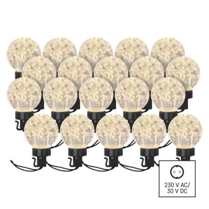 Decoratieve LED Lichtsnoer voor buiten 20xLED/12,6m IP44 warm wit