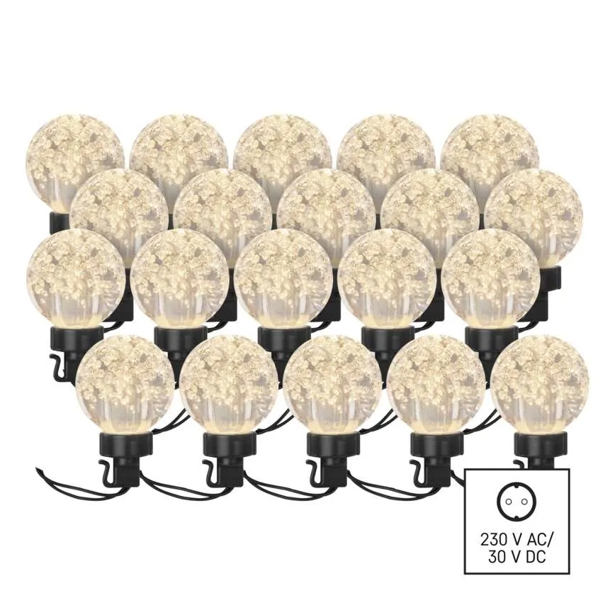 Decoratieve LED Lichtsnoer voor buiten 20xLED/12,6m IP44 warm wit