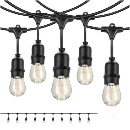 Decoratieve LED Lichtsnoer voor buiten BAJA ST64 10xE27/1W/230V 10,9m IP44 warm wit