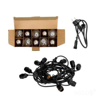 Decoratieve LED Lichtsnoer voor buiten BAJA ST64 10xE27/1W/230V 10,9m IP44 warm wit