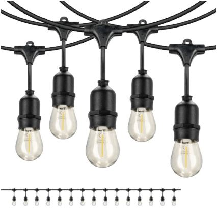 Decoratieve LED Lichtsnoer voor buiten BAJA ST64 15xE27/1W/230V 15,9m IP44 warm wit