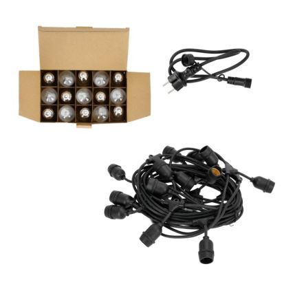 Decoratieve LED Lichtsnoer voor buiten BAJA ST64 15xE27/1W/230V 15,9m IP44 warm wit