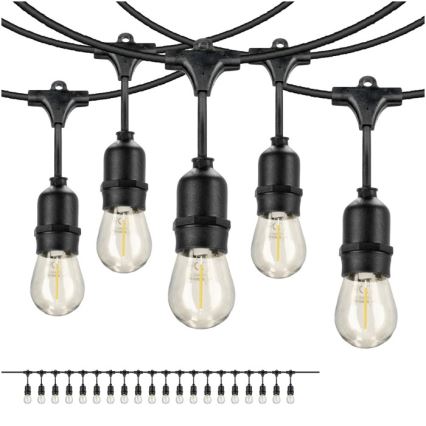 Decoratieve LED Lichtsnoer voor buiten BAJA ST64 20xE27/1W/230V 10,9m IP44 warm wit