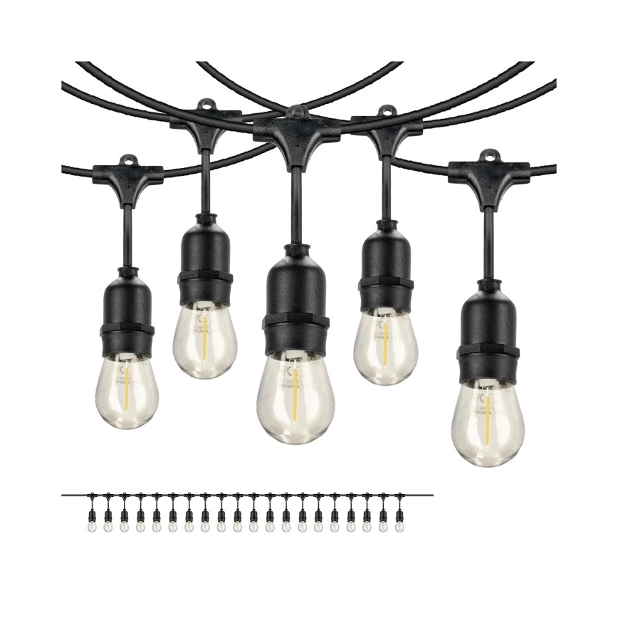 Decoratieve LED Lichtsnoer voor buiten BAJA ST64 20xE27/1W/230V 10,9m IP44 warm wit