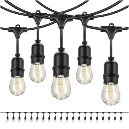 Decoratieve LED Lichtsnoer voor buiten BAJA ST64 20xE27/1W/230V 20,9m IP44 warm wit