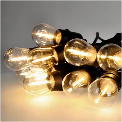 Decoratieve LED Lichtsnoer voor buiten BAJA ST64 20xE27/1W/230V 20,9m IP44 warm wit
