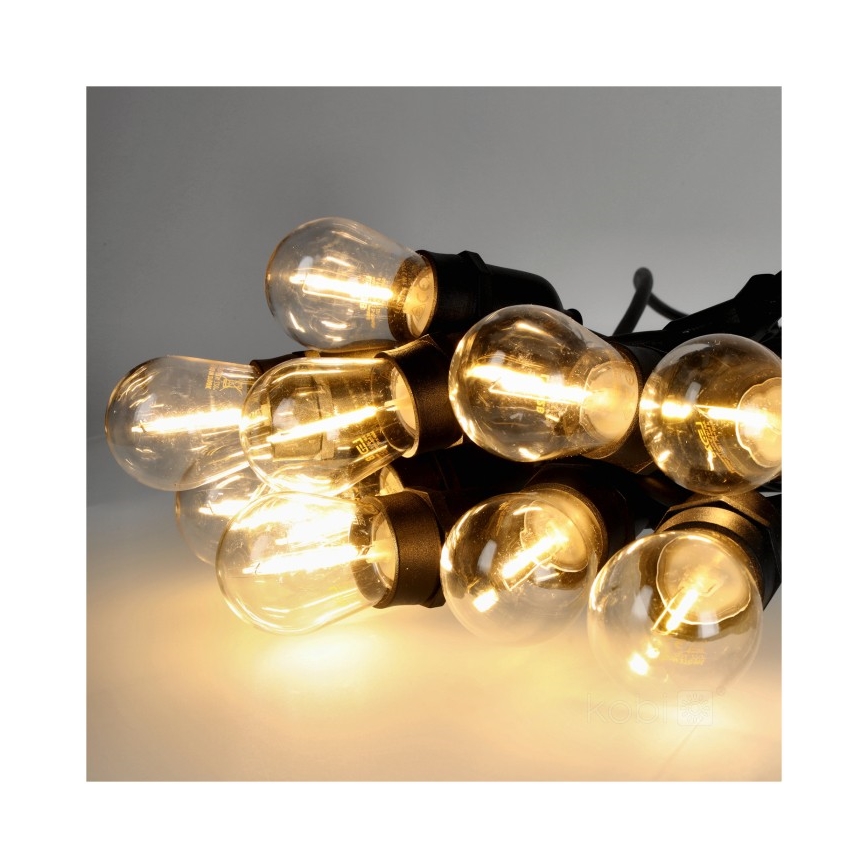 Decoratieve LED Lichtsnoer voor buiten BAJA ST64 20xE27/1W/230V 20,9m IP44 warm wit