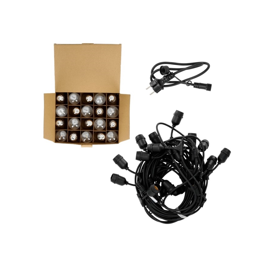 Decoratieve LED Lichtsnoer voor buiten BAJA ST64 20xE27/1W/230V 20,9m IP44 warm wit